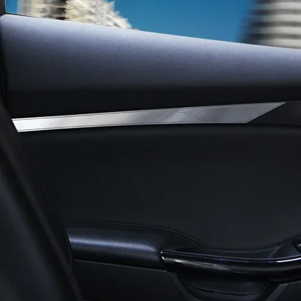 Free shipping font b interior b font door plank armrest sticker Stainless steel trim For Ford