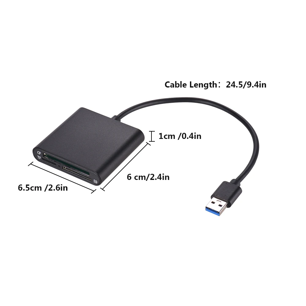 Мини Портативный USB3.0 Card Reader USB 3,0 адаптер OTG SDXC TF CF 3 в 1 для Планшеты PC ноутбук С USB кабель Card Reader