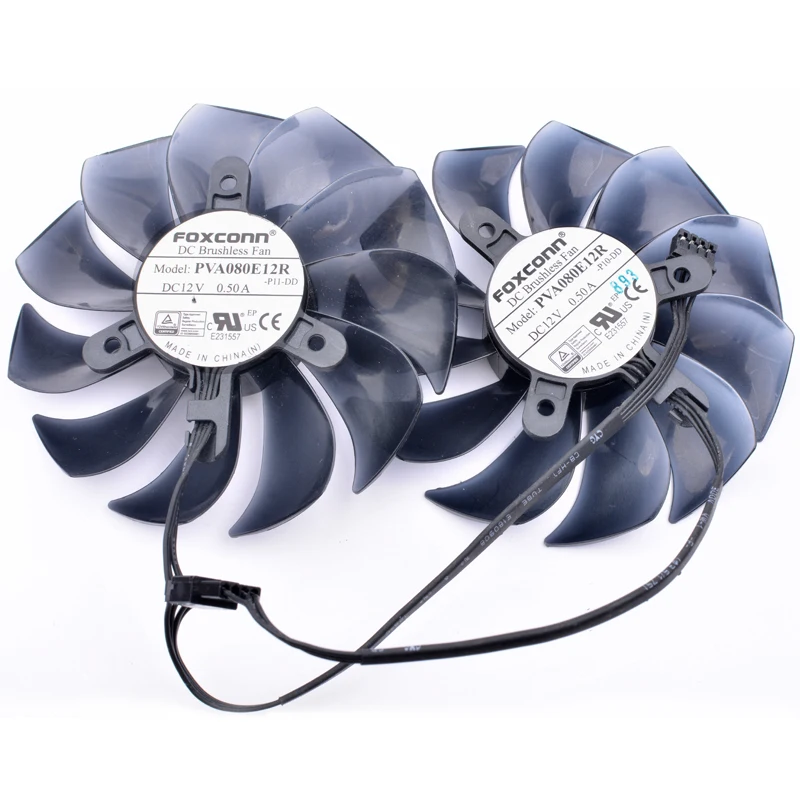 

Brand new original PVA080E12R-P11 12V 0.50A 4 line graphics card cooling double fan