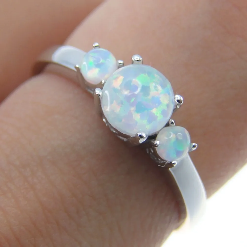 Pink Fire Opal 925 Silver Ring Women Jewelry Wedding Engagement Prom Size 6-10