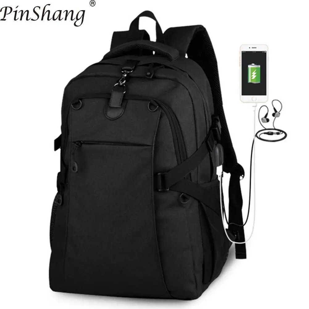 PinShang Oxford рюкзак с двойным плечом модная сумка износостойкий для компьютера usb
