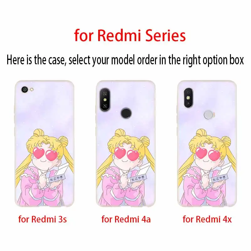Прозрачный силиконовый чехол с аниме Сейлор Мун Луна кот для Xiaomi Redmi 9A 8A 7A 6A 9AT Note 9 8