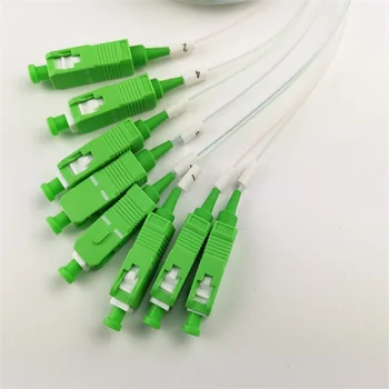 

10PCS fiber optic PLC splitter 1x8 SC APC/UPC 0.9mm G657A1 green blue connector
