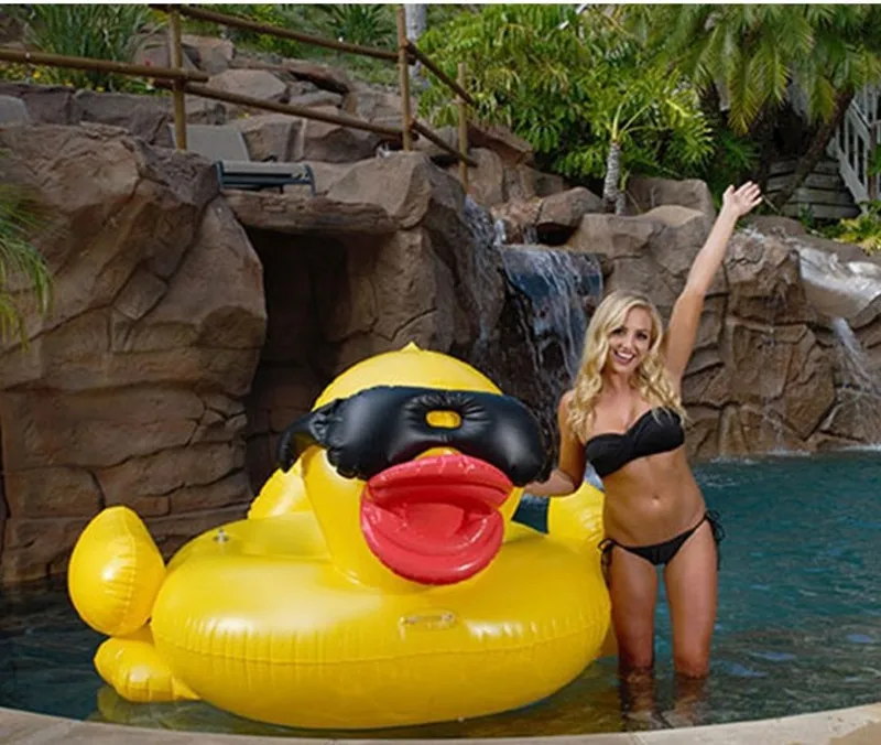 Huge swimming tube pool vison water float inflatable party toys air yellow duck bed float accessories Beach toys (8)