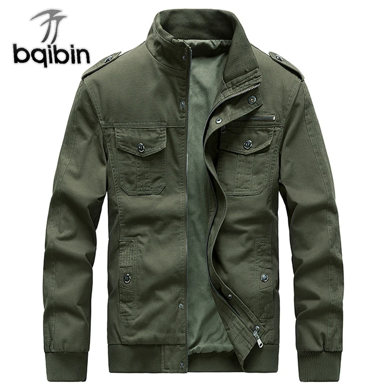 

New 2019 Spring Autumn Bomber Jackets Coats Men Cotton Casual Workout Military Jacket Men M~5XL Plus Size