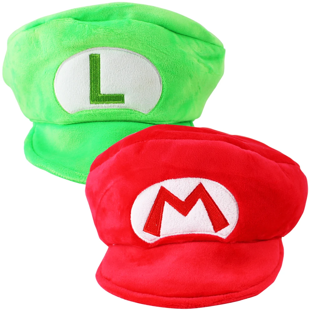 SUPER MARIO LUIGI BROS RED LOGO EMBROIDERED BEANIE HAT CAP HALLOWEEN COSTUME