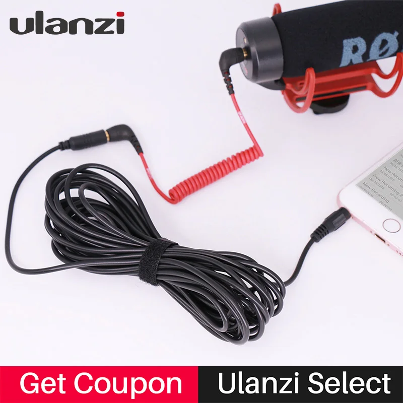 Ulanzi 6m Microphone Extension Cable Adapter 3.5mm TRS to TRRS for Rode