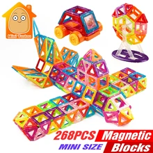 268 PCS Mini Conjunto DIY Educacional Tijolos de Construção de Brinquedos Blocos de Construção Magnético Ímã Do Brinquedo Para Crianças