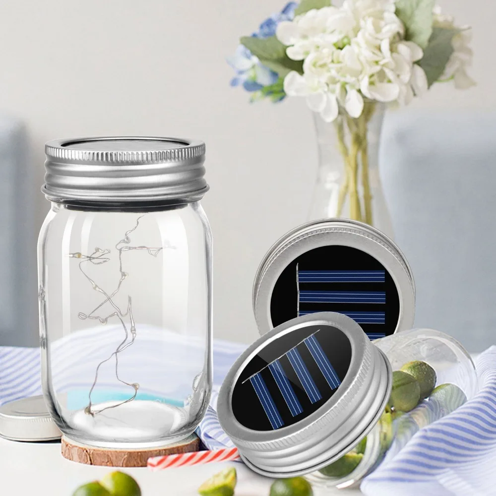 5 шт. Mason Jar огни 20 светодиодный Рождественский Солнечный Сказочный Светлячок