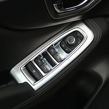 

Car Styling Matte Side Door Armrest Window Switch Button Cover Trim Sticker 4pcs Left Hand Drive For Subaru Forester SK 2019