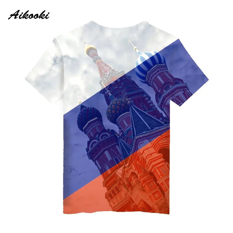 Aikooki, Российский национальный флаг, 3D футболка, Мужская/Женская хлопковая футболка, 3D принт, российский флаг, футболка для мальчиков и девочек, модная уличная одежда