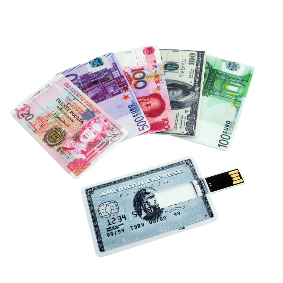 New style usb flash drive Credit Card Currency 64GB 32GB 8GB 16GB Pen