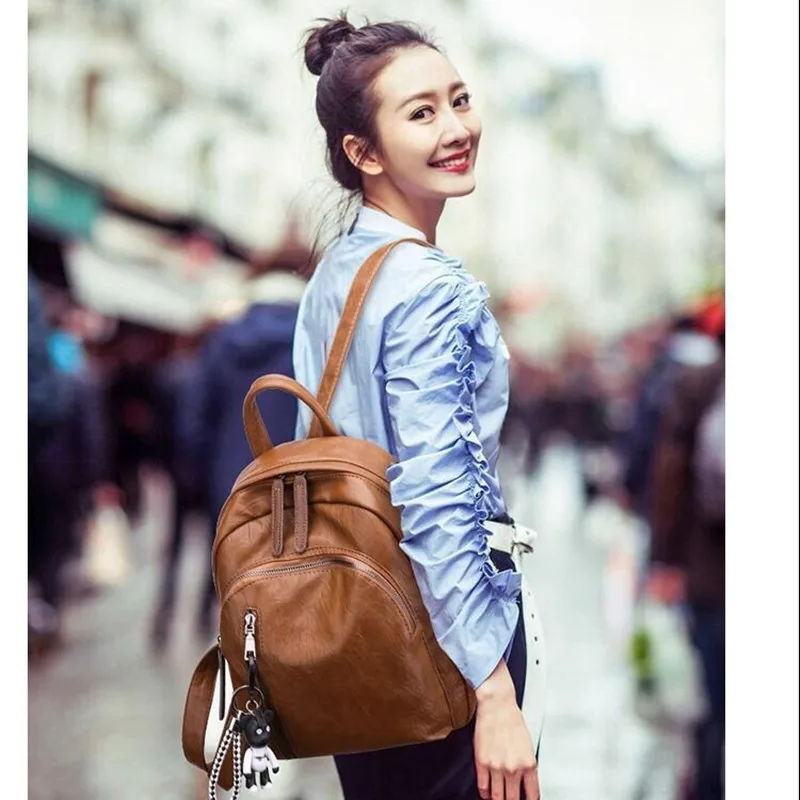 Backpack Women Leather BackPacks  2019 Brand Summer Leisure Multi-Function  BackPack  Female Storage Bag for Teenage Grils Bags
