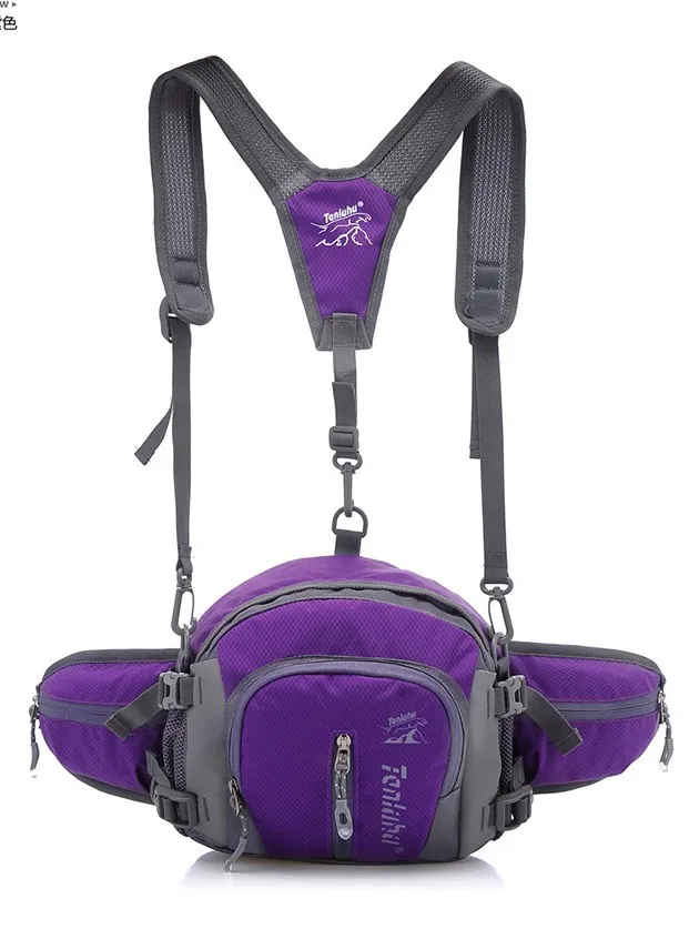 Многофункциональный мужской груди дорожная сумка груди мешок карман многофункциональные карманы плечи мешок склонен назад талии сумка - Цвет: purple