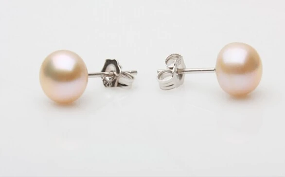 Естественные Пресноводные Жемчужные Серьги 8-9 мм горячие продажи дешевые