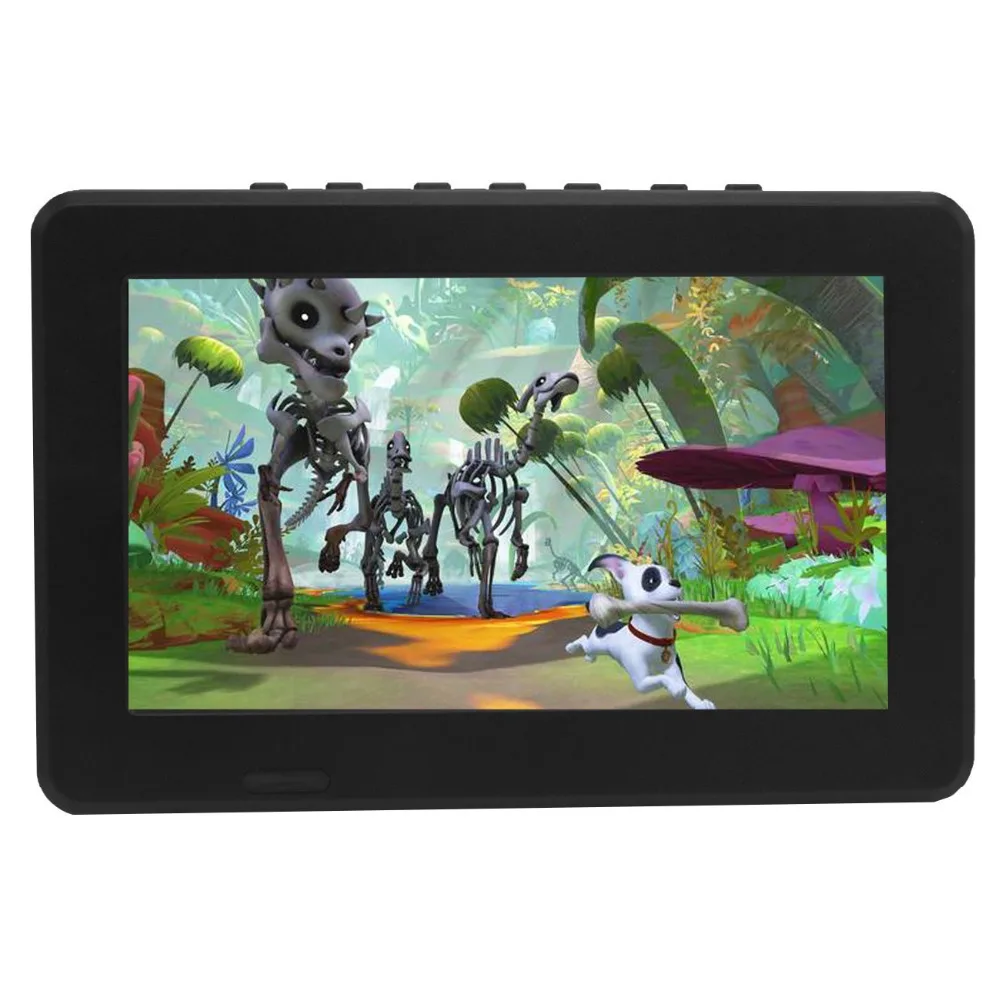 

Free watch tv!strong siginal 7 inch rechargeable H.264 USB HD out multi language digital portable mini tv!