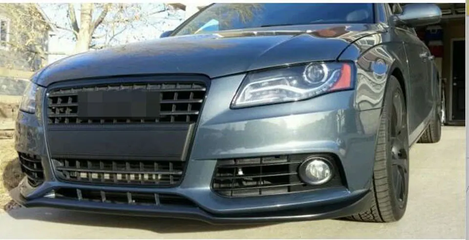 Передний бампер спойлер для Audi A4 B8 Седан 4-дверный Non-Sline 2009 2010 2011 2012 FRP Неокрашенный Черный Грунтовка