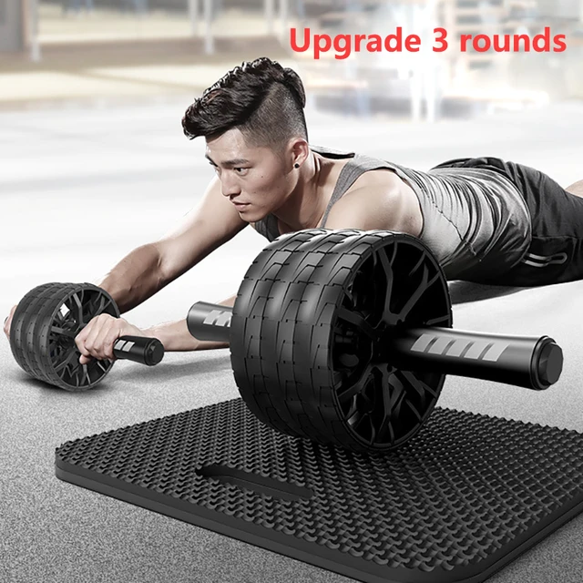 US $16.76 3 Wheels Silent Abdominal Wheel Roller Hip Trainer Fitness Equipment Gym Home Exercise Body Buildin