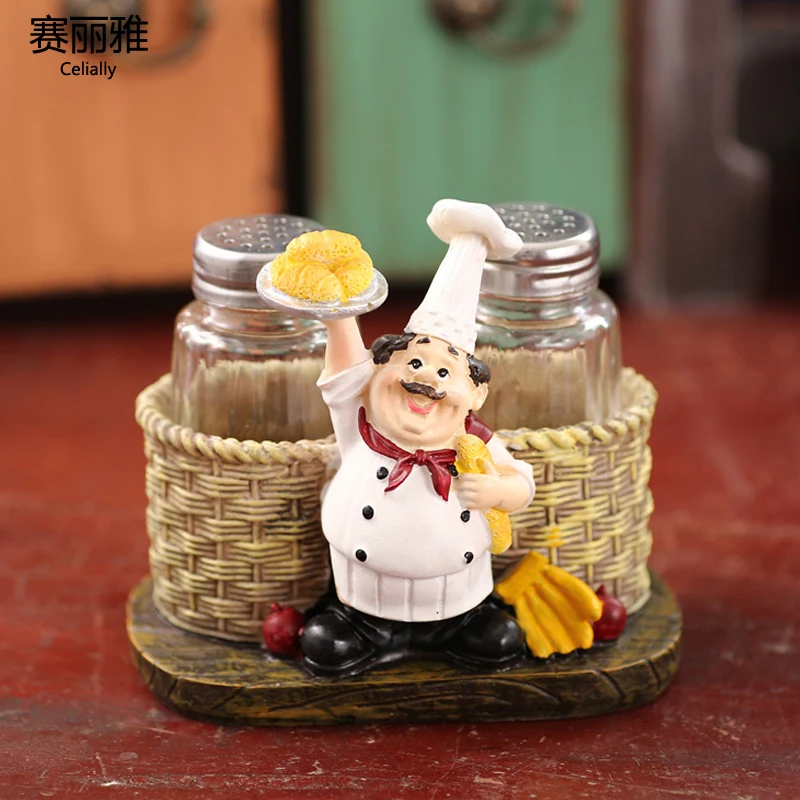 American Style Creative Resin Cook Pepper Salt And Pepper Shaker