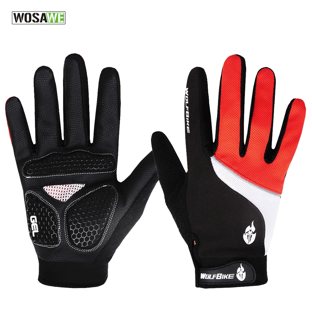 WOSAWE Moto Bike ciclismo GEL Glove Professional Fitness Bicycle Full