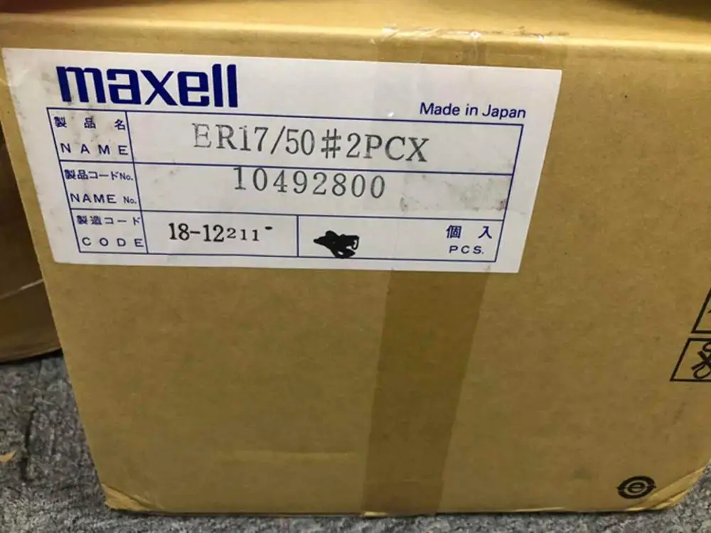 4 шт./партия, новые оригинальные 3,6 В 2750 мАч Maxell ER17/50 PLC Промышленные батареи управления, Horned Li-Ion батареи ER 17/50