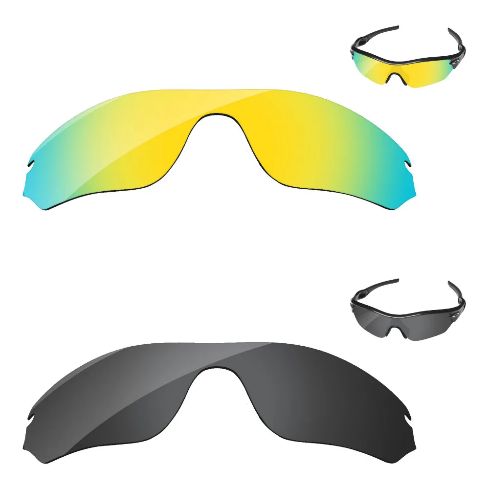 Черный и 24 К золотой 2 шт. Поляризованные замена оптические стёкла для радар край солнцезащитные очки женщин рамки 100% UVA и UVB защиты