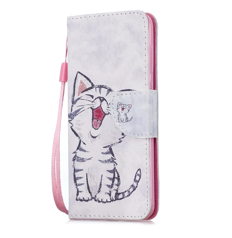 СПС Coque Samsung Motorola Moto один Мощность чехол милый кот кожаный чехол-книжка с отделением портмоне Чехол для мобильного телефона для Motorola Moto P30 чехол для Note Etui Capinha