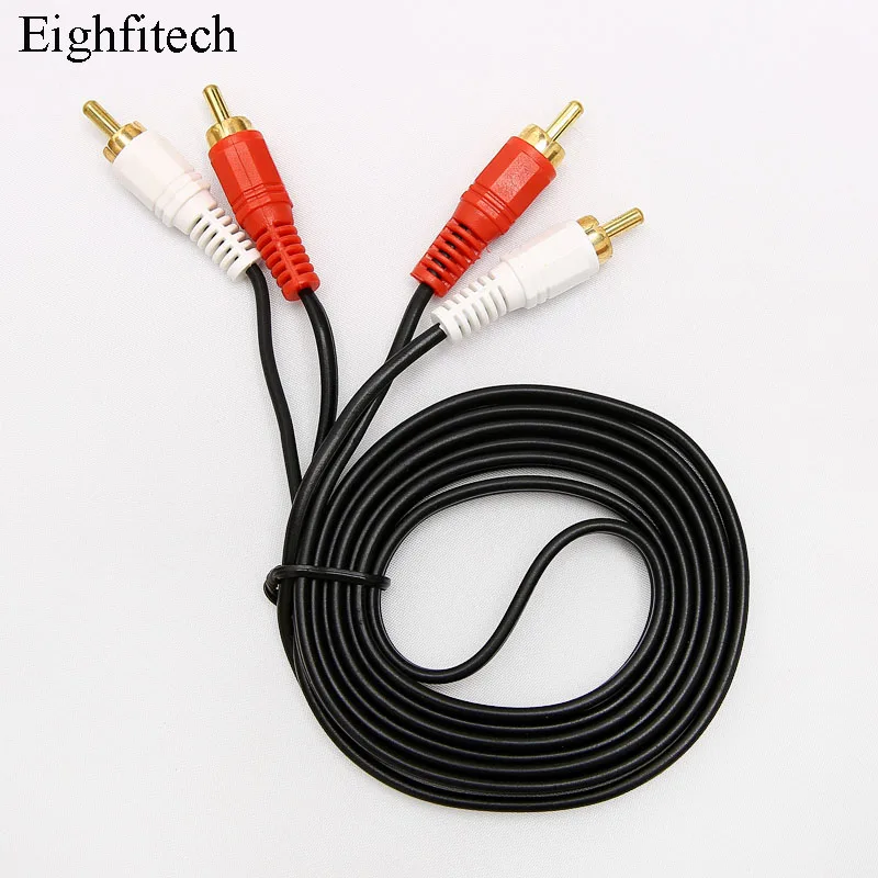 Купить Eighfitech 2RCA к 2RCA аудио удлинитель для автомобиля ТВ аудио усилители домашние DVD сабвуфер Саундбар динамик линии 1,5 м