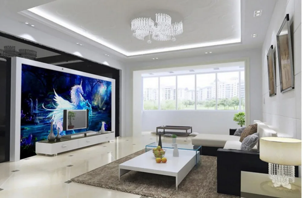 Beibehang пользовательские обои фото Фея Единорог гостиной диван спальня ТВ фон украшения дома дети мультфильм фрески