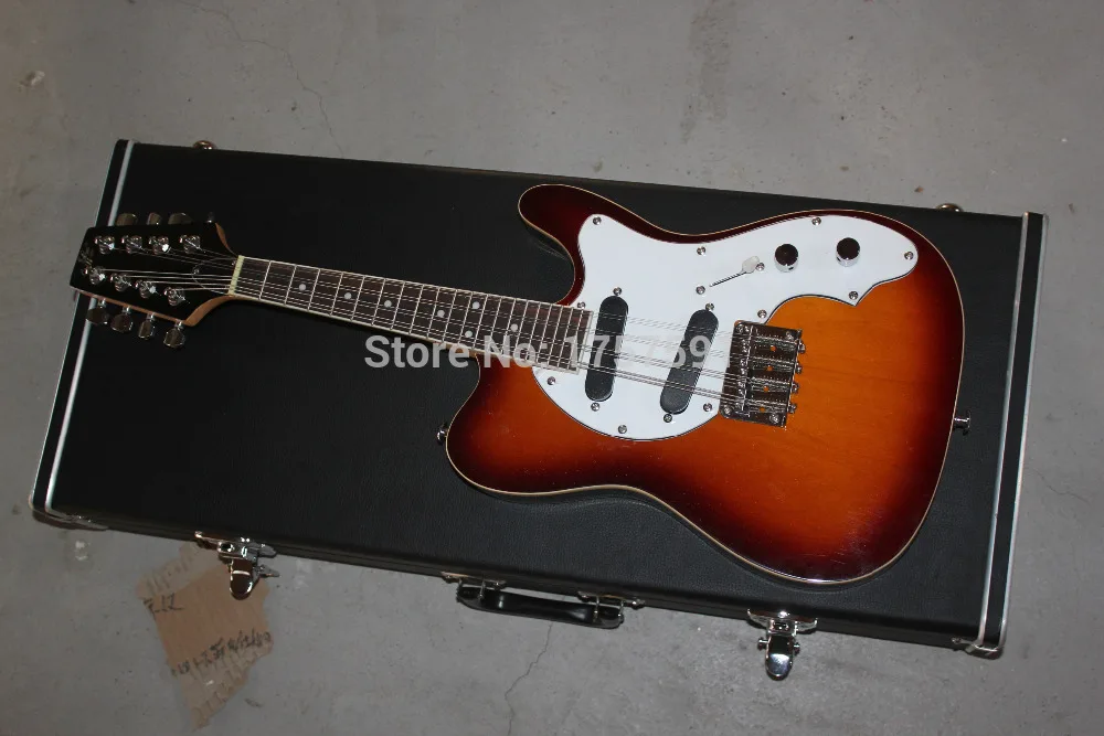 

Factory sale Top Quality 8 Strings Solid Body MMT-1E, 20 Frets Morgan Monroe T-Style sunburst Electric Guitar with case
