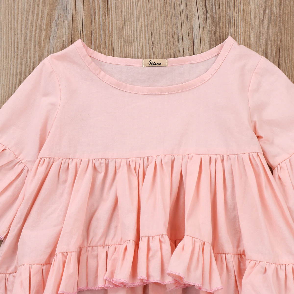 Комплект одежды с оборками для малышей на осень и весну детская одежда с цветочным рисунком для маленьких девочек 0-3 лет, комплект с футболкой Топы+ длинные штаны с цветочным рисунком