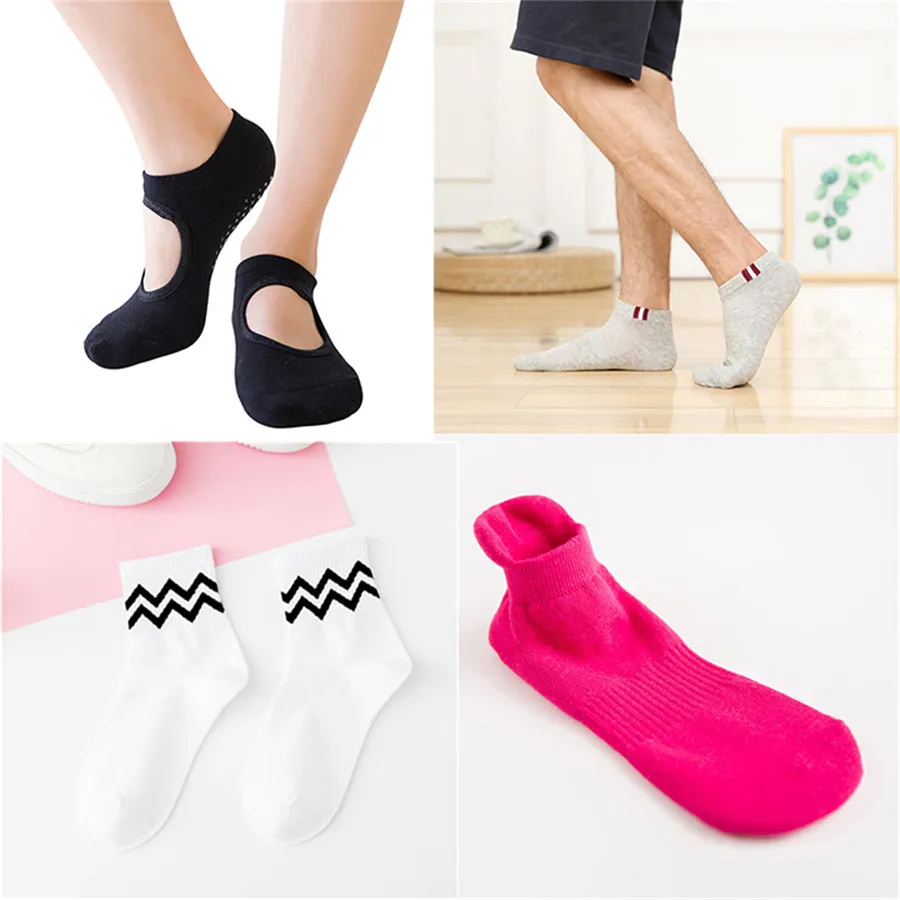 Combed Cotton Socks Women Nonslip Backless Floor Sock Sports Breathable