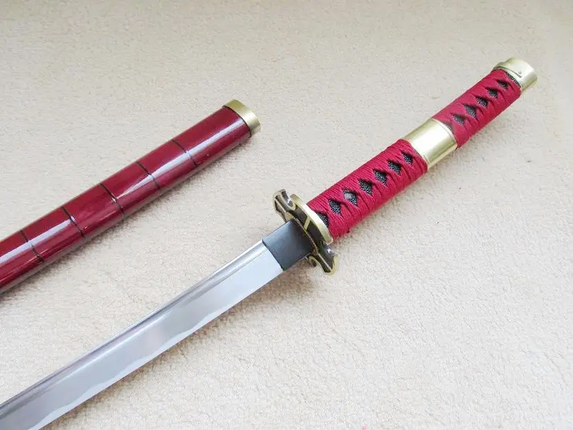 

S2670 ANIME RORONOA ZORO SANDAI KITETSU SWORD BRUSH HAMON BLADE W/ FULLER 41" ONE PIECE