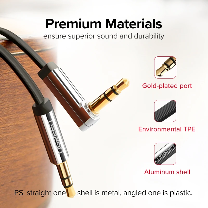 Ugreen AUX Cable Jack 3.5mm Audio Cable 3.5 mm Jack Speaker Cable for JBL Headphones Car Xiaomi redmi 5 plus Oneplus 5t AUX Cord
