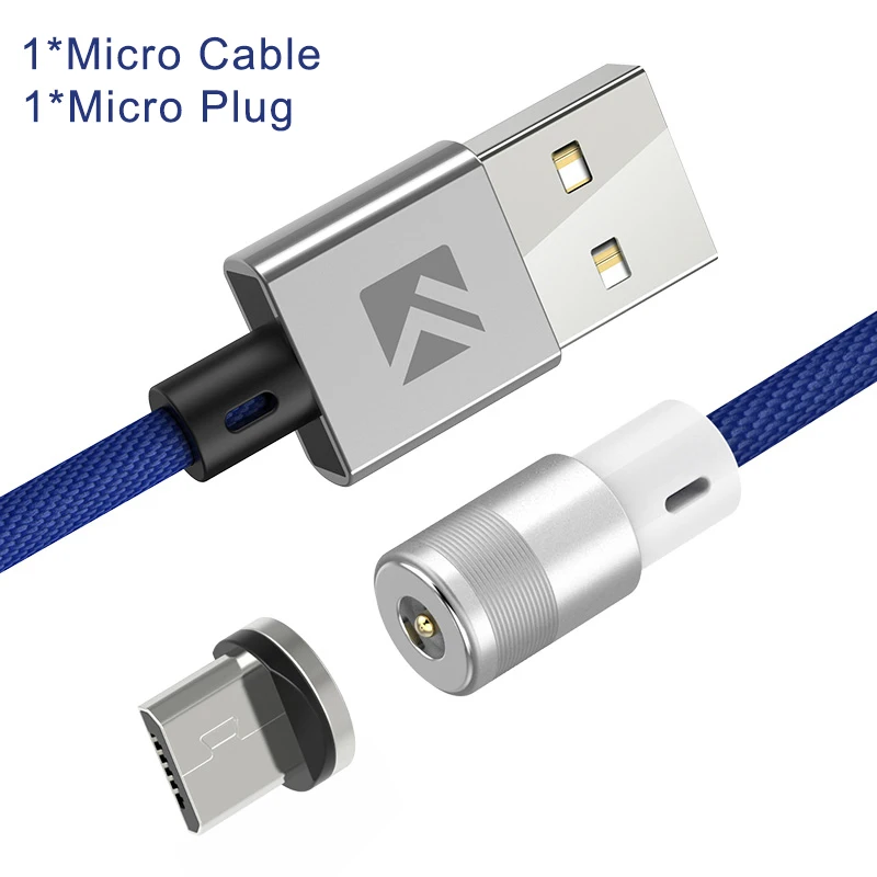 FLOVEME Micro USB кабель 1 м светодиодный магнитный usb type-C кабель для мобильного телефона световые кабели для iPhone samsung S9 Xiaomi зарядное устройство - Цвет: Micro Blue