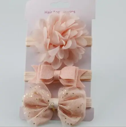 on sale 3pc baby girl boy elastic flower headband children skinny stretchy Bowknot elastic hair Band