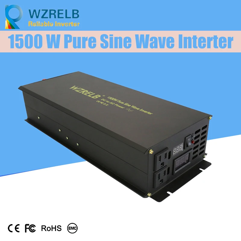 

Off Grid Pure Sine Wave Solar Inverter 24V 220V 1500w Car Power Inverter 12V DC to 100V/120V/240V AC Converter Power Supply