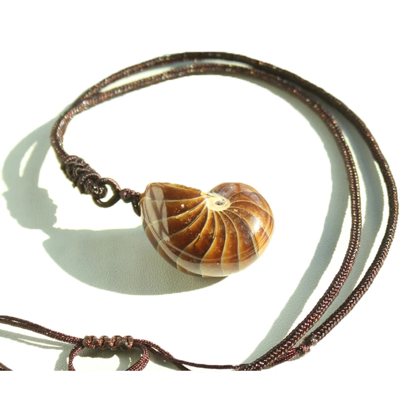 

High quality natural stone fossils pendant Transport bead pendulum Ammonite pendants chakra pendule suspension healing chakras