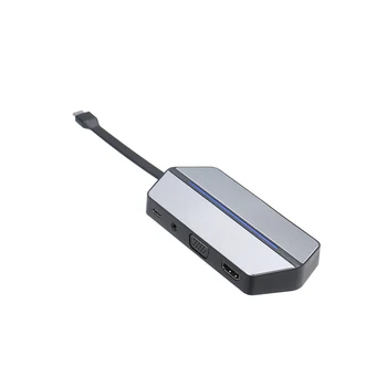 

Type-C USB 3.1 Hub to HD VGA 8 Multi-port Adapter USB Dock Aluminum Case for Windows Mac Chrome Android