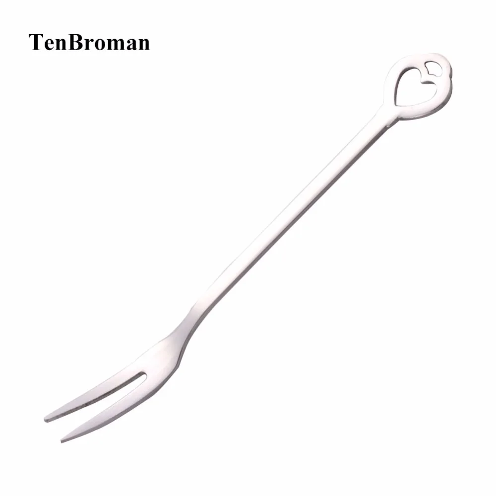 TENBROMAN 6 Pcs Fruit Forks Stainless Steel Dinnerware Salad Dessert Snacks Olive Lunch