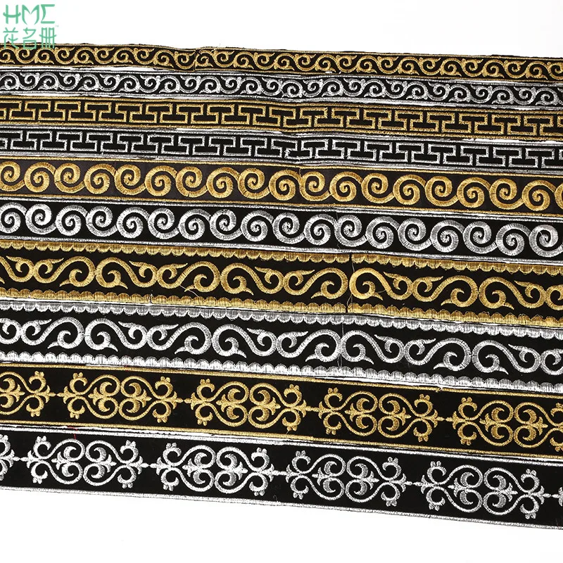 2/2.5/3/5cm Silver Gold 4m/str of Beautiful Lace Ribbon DIY Embroidery Lace Mesh Lace Trim Jewelry Nation Clothing Accessories