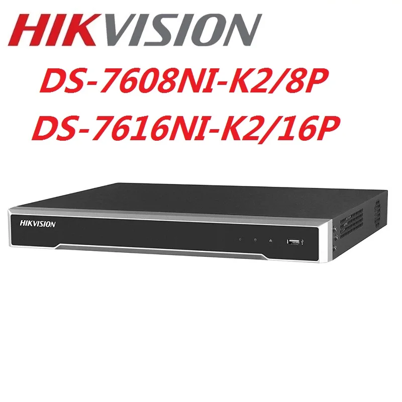 

Hikvision DS-7616NI-K2/16P English version 16POE ports 16CH NVR with 2SATA ports plug & play NVR H.265
