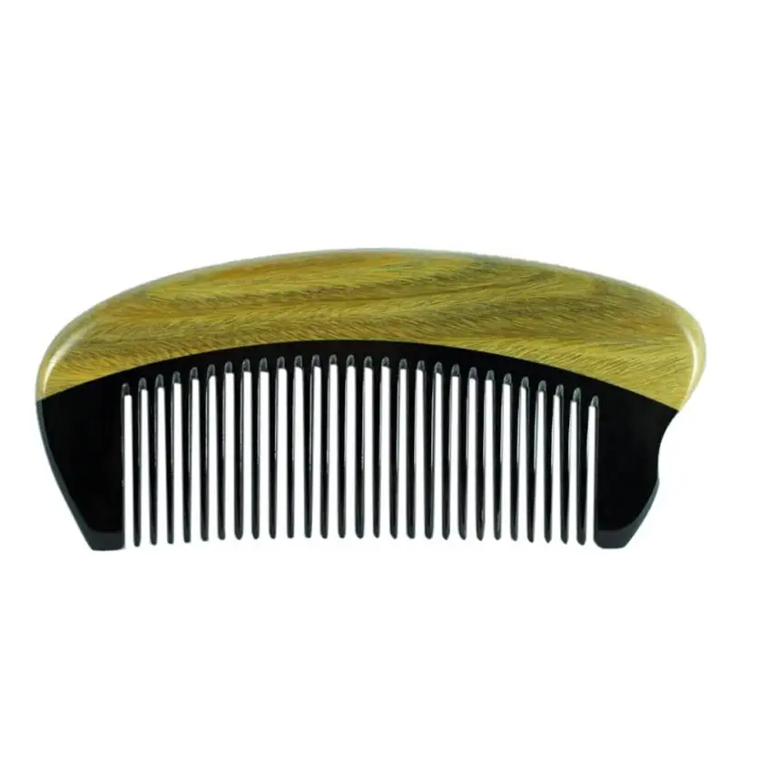 Роговая деревянная карманная расческа для волос бороды мелкий зуб натуральный сандаловое дерево ручной работы бычий рожок jan18