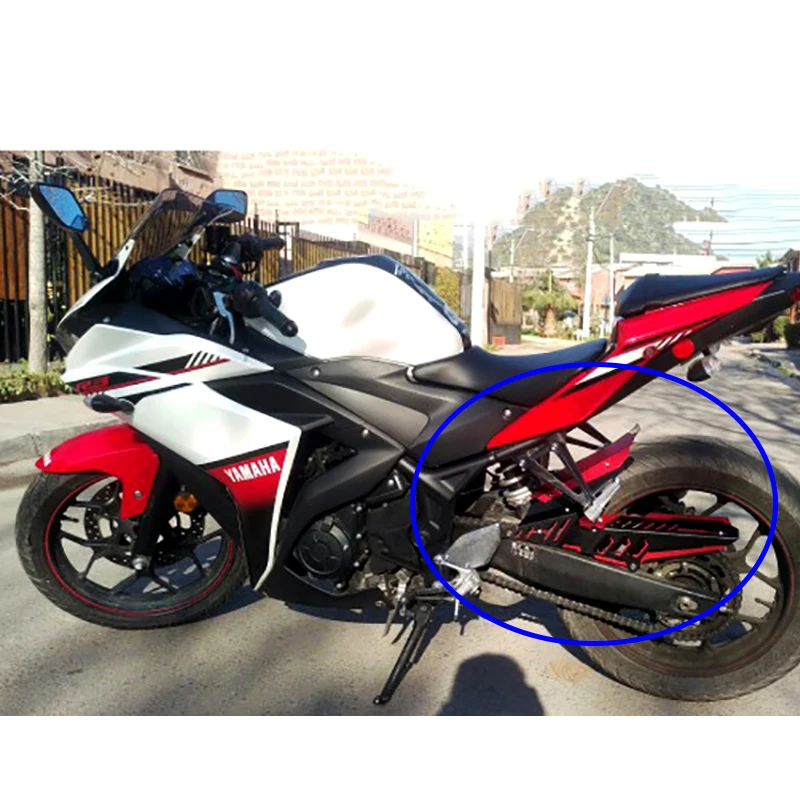 R3 R25 MT03 moto Motorcycle CNC Rear Tire Hugger Fender Mudguard + Chain Guard Cover for YAMAHA 2013-2017 MT-25 MT-03 YZF-R25 R3 (9)