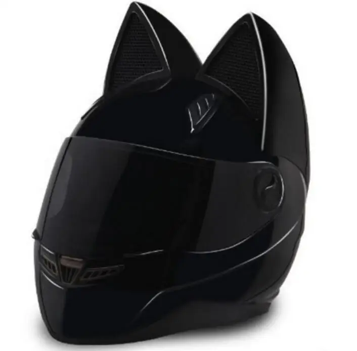Кошачьими ушками, личностный шлем для всего волос, мотоциклетный шлем, 4 цвета, розовый, желтый