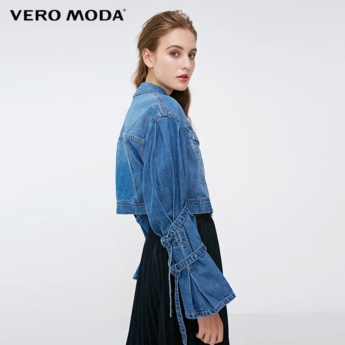 Vero Moda двухъярусная джинсовая куртка на шнуровке с рукавами | 318357515