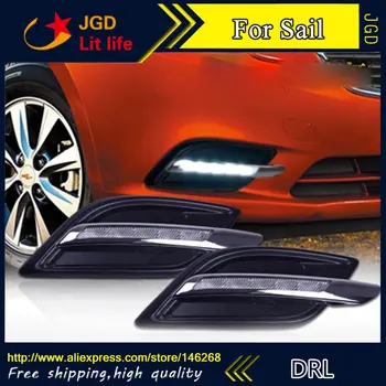

Free shipping ! 12V 6000k LED DRL Daytime running light for Chevrolet Sail 2015 fog lamp frame Fog light