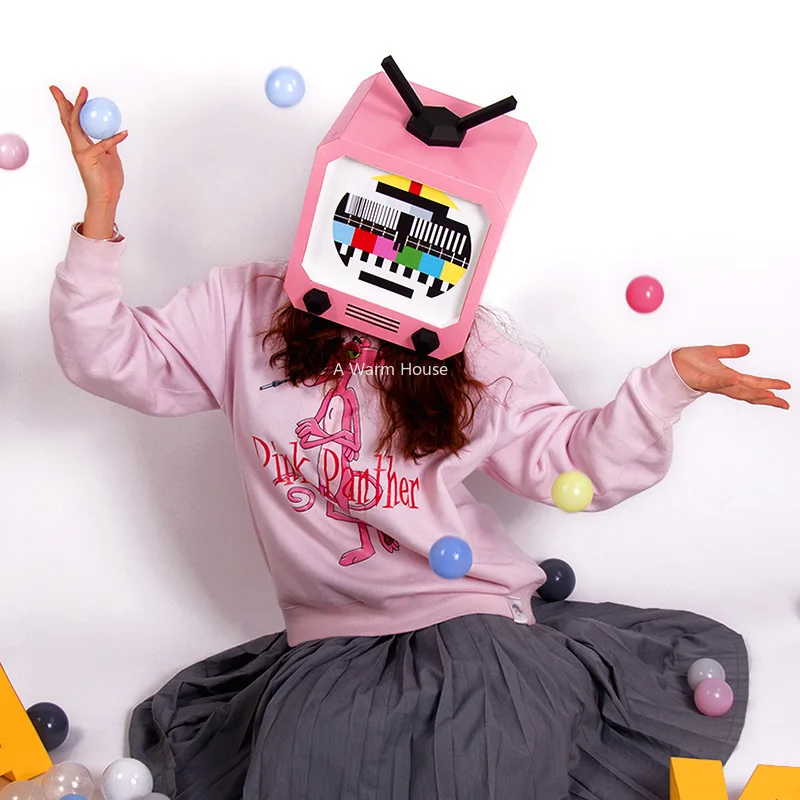 Halloween Tv Set Head Mask Diy Paper Masks Party Masquerade