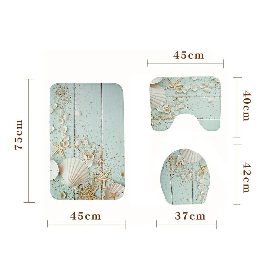 3 шт коврик для ванной комнаты, бытовой нескользящий коврик, крышка для унитаза, аксессуары для ванной комнаты, набор ковриков для ванной