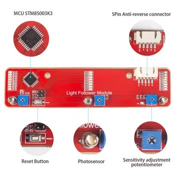 

3Channel 3du5c Phototransistor Light Follower Module for Arduino and Raspberry Pi Robot
